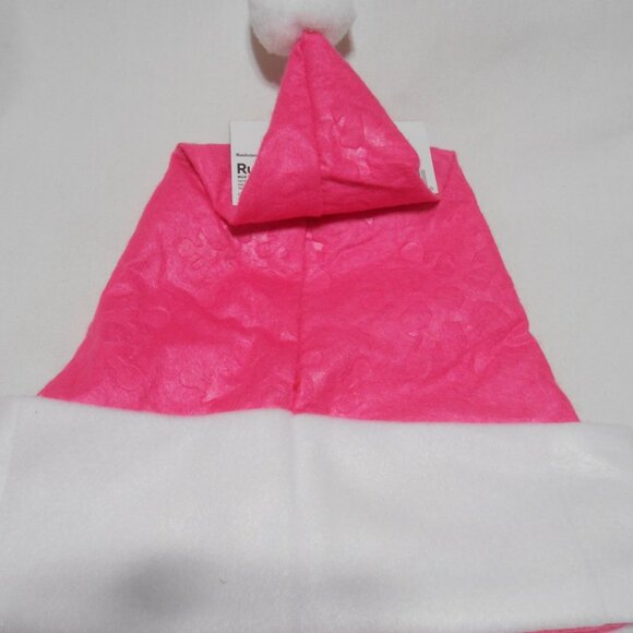 NEW DISNEY PINK MINNIE MOUSE SANTA HAT CAP CHRISTMAS DECOR 16" LONG ONE SIZE 🎅 - Picture 7 of 9